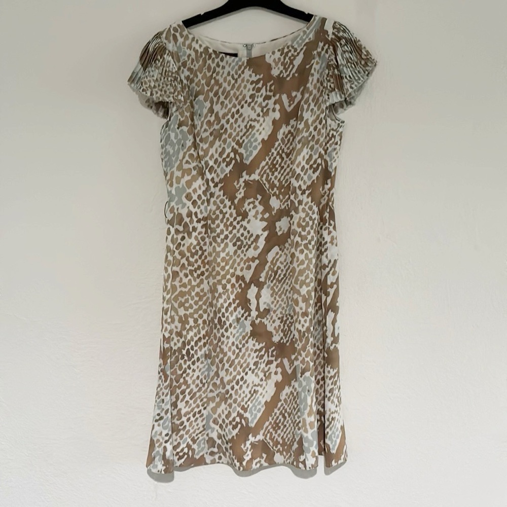 Escada for Neiman Marcus Snakeprint Silk Sheath Dress